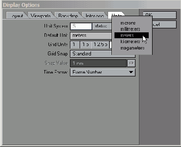   Default Units   meters